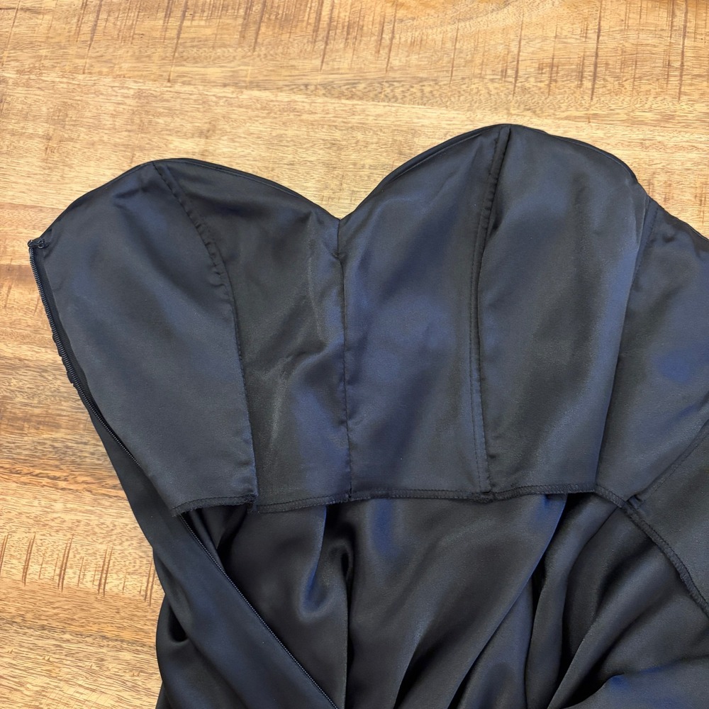 Laundry Silk Gown 2 Formal Strapless Ruched Hollywood Glam Black Tie Wedding - Picture 10 of 16